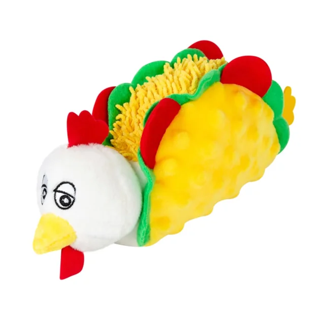 Игрушка GiGwi Foody Friends для собак, Куриный Тако с пищалкой, текстиль, плюш, 26 см