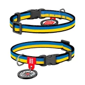 Ошейник нейлоновый Waudog Nylon для собак, с QR паспортом, рисунок "Colors of freedom",  XS, 10 мм,20-30 см
