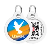 Анресник Waudog Smart ID с QR паспортом для собак и кошек, рисунок "Знамя" круг, 30 мм