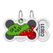 Адресник Waudog Smart ID c QR паспортом для собак и кошек, металл, рисунок "Калина", кость, 30 мм, 40-28 мм