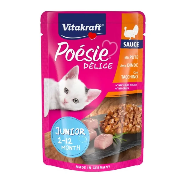 Влажный корм Vitakraft Poésie Délice для котят, индейка в соусе, 85 г