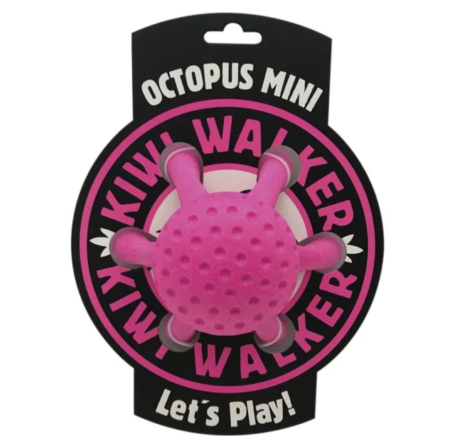 Игрушка Kiwi Walker Осьминог для собак, розовый, 12 см