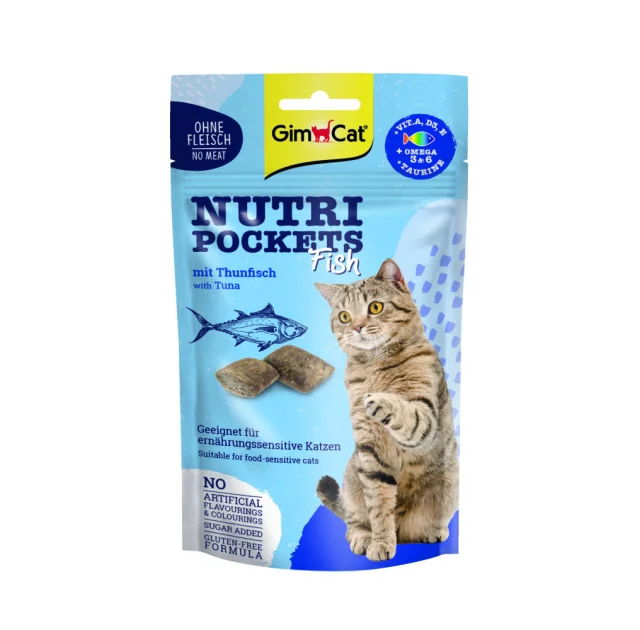 Лакомство GimCat Nutri Pockets Fish для кошек, с тунцем, 60 г