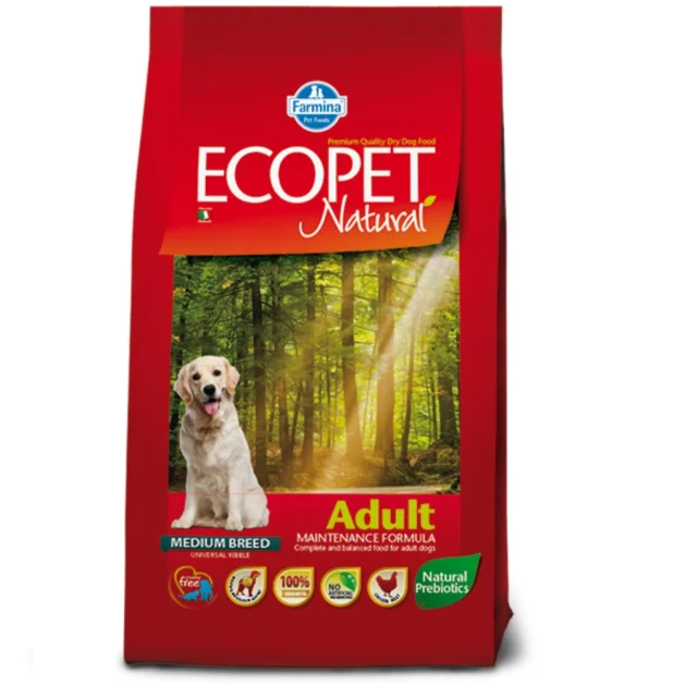 Сухой корм Farmina Ecopet Natural Adult Medium для взрослых собак средних пород, с курицей, 12 кг