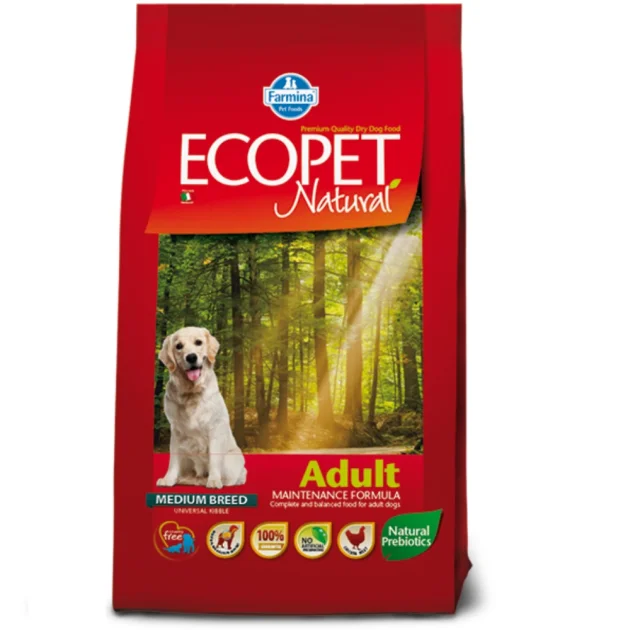Сухой корм Farmina Ecopet Natural Adult Medium для взрослых собак средних пород, с курицей, 2.5 кг