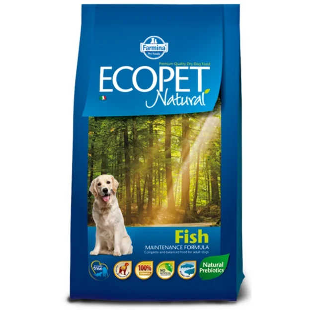 Сухой корм Farmina Ecopet Natural Adult Medium для взрослых собак средних пород с чувствительным пищеварением, с рыбой, 12 кг