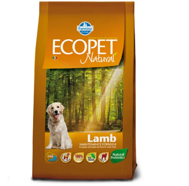 Сухой корм Farmina Ecopet Natural Adult Medium для взрослых собак средних пород с чувствительным пищеварением, с ягненком, 2.5 кг