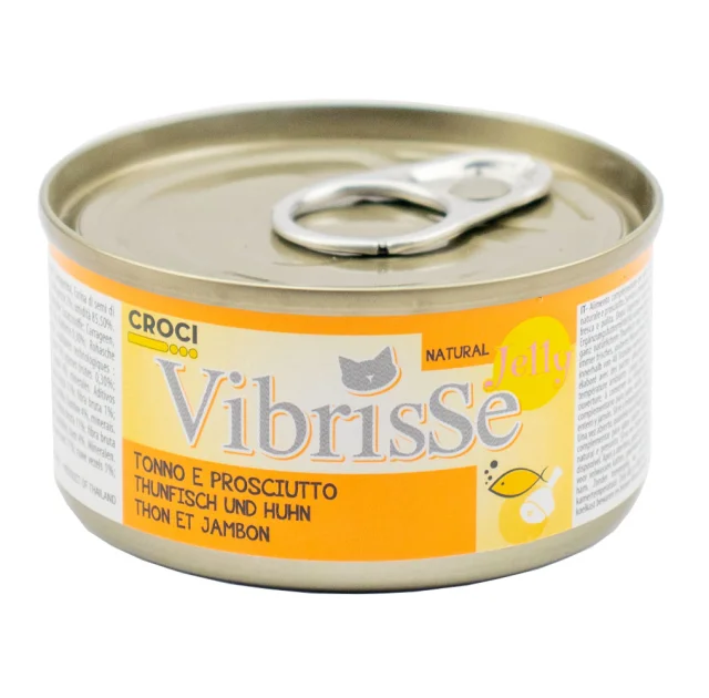 Консерва Croci Vibrisse Jelly для кошек, тунец, куриная ветчина в желе, 70 г