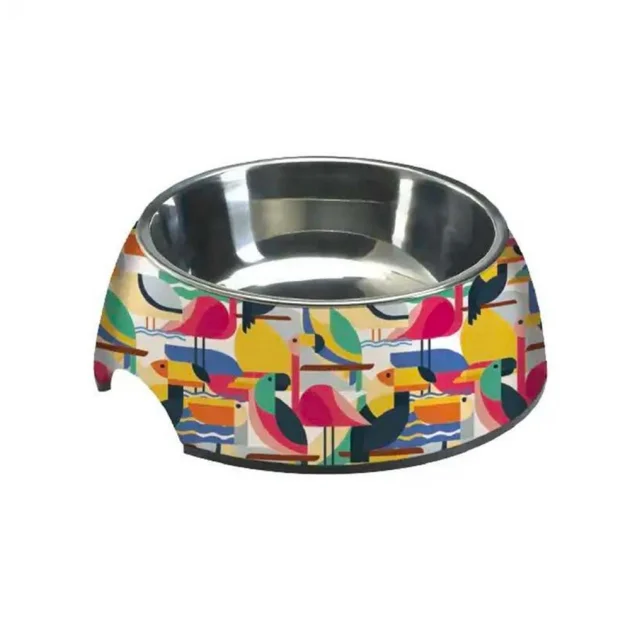 Миска Croci Milamine Toucan, нержавіюча сталь, гумова основа, зміна чаша, 0.4 л, 24 см