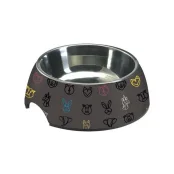 Миска Croci Milamine Geometrical, нержавіюча, гумова основа, зміна чаша, 0.40 л, 24 см