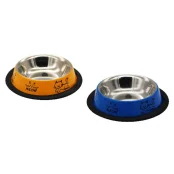 Миска Tatrapet для котів, помаранчева з нержавіючої сталі з карбуванням, 0.25 л, 11 см