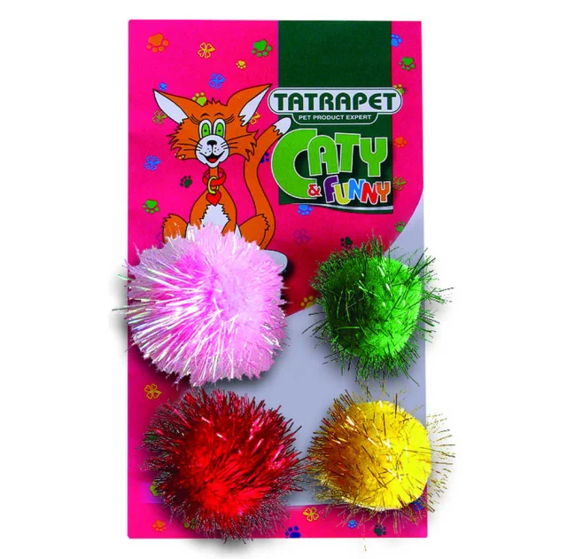 Іграшка Tatrapet Caty funny для котів, кольорові м'ячики, 4 см