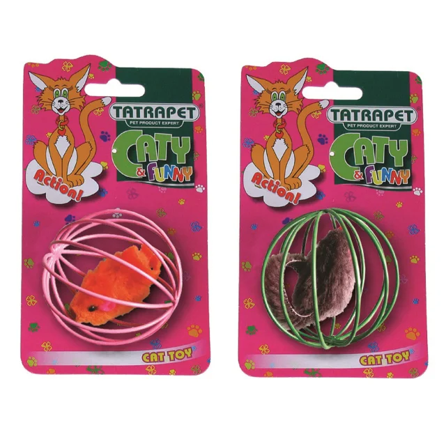 Игрушка Tatrapet Caty funny для кошек, мышь в металлическом слое, 6 см