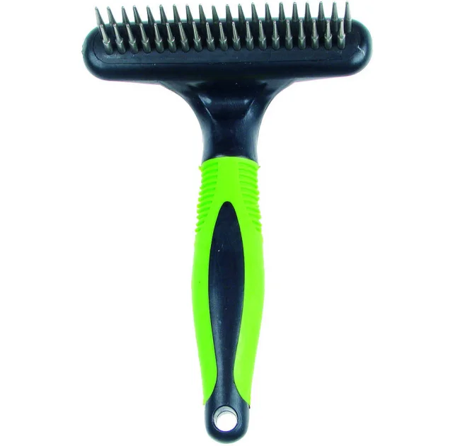Расческа-грабли двухрядные Tatrapet Expert для собак и кошек, 11.5×16.5 см