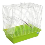 Клетка Природа "Гоша" для мелких декоративных грызунов, с колесом, белый-зеленый, 44×27×50 см