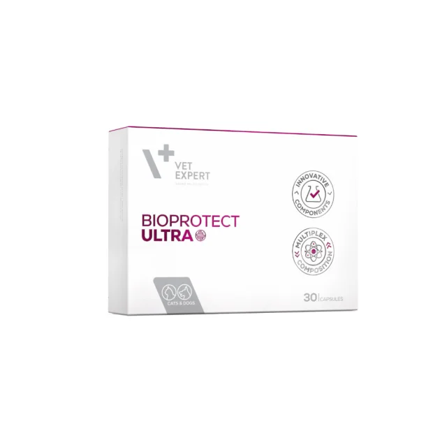 Харчова добавка Vet Expert BioProtect Ultra для котів і собак із хронічними порушеннями шлунково-кишкової мікрофлори, 30 капсул