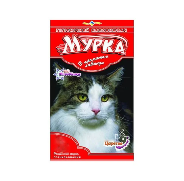 Бентонітовий наповнювач Мурка для котячого туалету, червона, крупна (2.5-5.0 мм), 2 кг