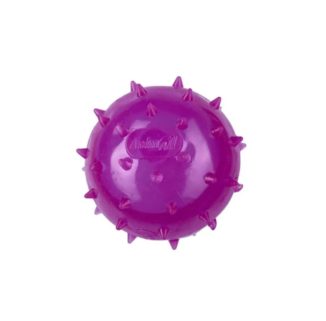 Мяч шипованный AnimAll Fun с пищалкой для собак, 65 мм фиолетовый