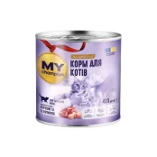 Влажный корм Мой чемпион для кошек, кусочки в желе с курицей и телятиной, 415 г