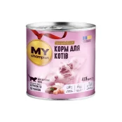 Влажный корм Мой чемпион для кошек, кусочки в желе с курицей и печенью, 415 г