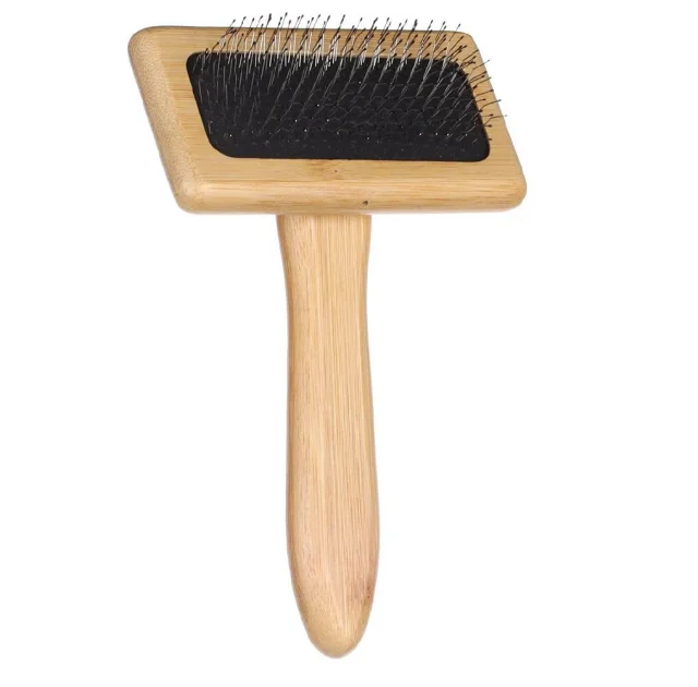 Щітка-пуходерка Flamingo Bamboo для собак, M, 15,3×9.5 см