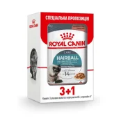 Влажный корм Royal Canin Hairball Care для выведения шерсти у кошек, кусочки в соусе, 85 г, акция 3+1