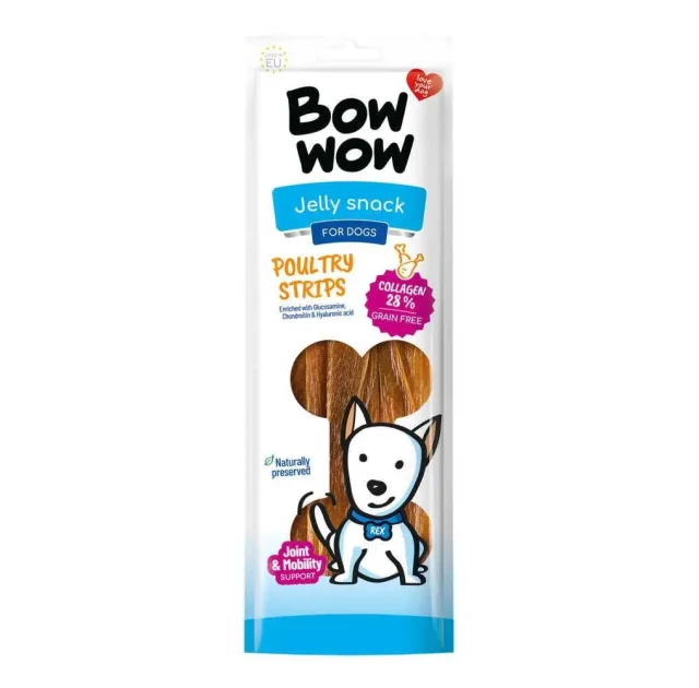 Ласощі для собак Bow wow смужки з яловичини та птиці, 22 см, 60 г