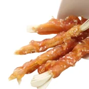 Лакомство Селянські Смаколики для собак, ломтики трески с курицей и кунжутом, 12 см, 500 г