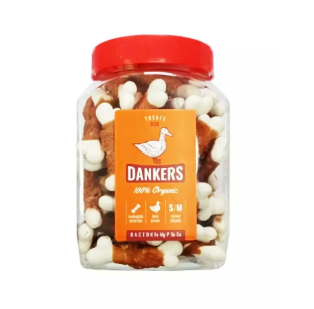 Лакомство Dankers косточки кальциевые с филе утки, для собак, 500 г