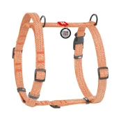 Шлея Waudog Re-cotton з QR-паспортом Н-подібна для собак з ручкою з відновленої бавовни анатомічна, світловідбивна, S, помаранчевий