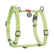 Шлея Waudog Re-cotton анатомічна Н-подібна з QR-паспортом для собак з ручкою, світловідбивна, розмір M, Ш: 20 мм, А: 43-60 см, В: 50-80 см, салатовий