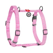 Шлея Waudog Re-cotton анатомічна Н-подібна з QR-паспортом для собак з ручкою, світловідбивна, розмір M, Ш: 20 мм, А: 43-60 см, В: 50-80 см, рожевий