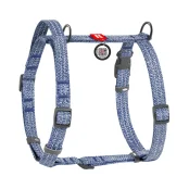 Шлея Waudog Re-cotton анатомічна Н-подібна з QR-паспортом для собак з ручкою, світловідбивна, фастекс, розмір M, Ш: 20 мм, А: 43-60 см, В: 50-80 см, синя