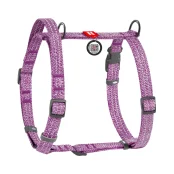 Шлея Waudog Re-cotton з QR-паспортом Н-подібна для собак з відновленої бавовни, анатомічна, світловідбивна,  розмір L, Ш: 25 мм, А: 60-85 см, B 60-100 см, фіолетовий