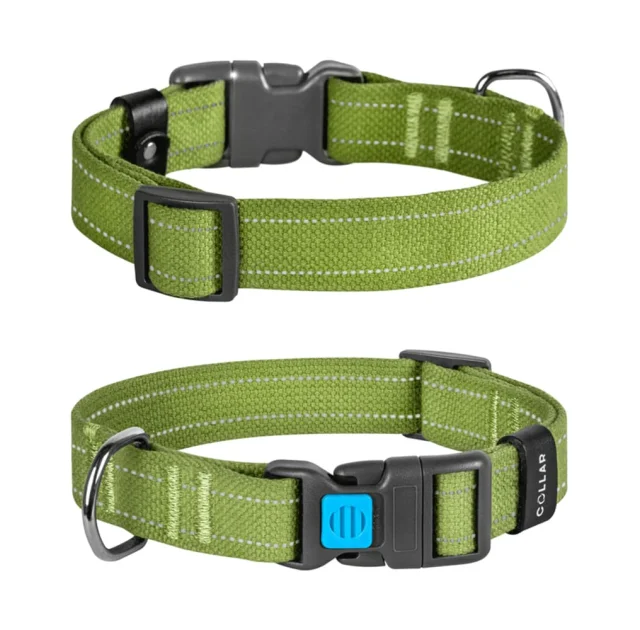 Ошейник CoLLaR для собак брезент, хлопчатобумажная тесьма, пластиковый фастекс, M, Ш: 25 мм, Д: 33-49 см