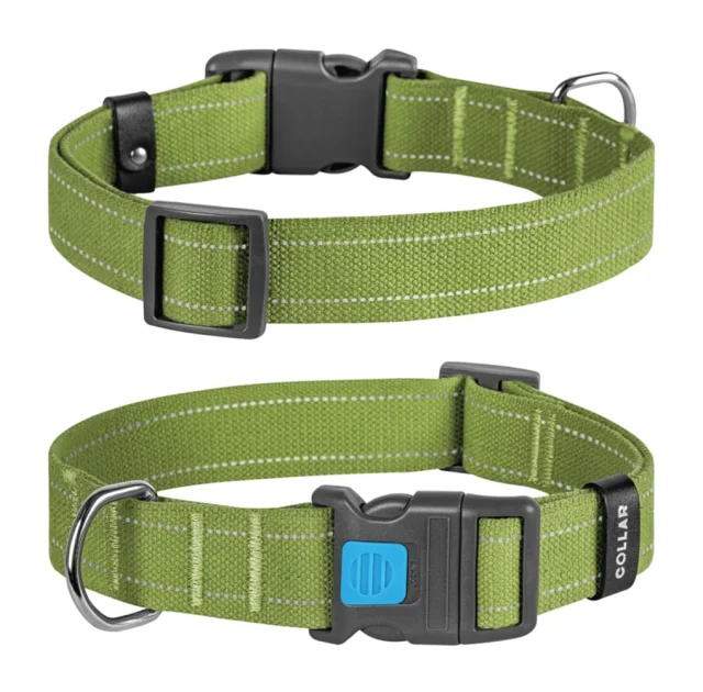 Ошейник CoLLaR для собак брезент, хлопчатобумажная тесьма, пластиковый фастекс, L, Ш: 35 мм, Д: 46-69 см