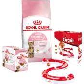 Набор сухого корма Royal Canin Kitten Sterilised 2 кг + влажный корм 12 шт по 85 г + игровой трек в подарок