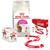 Набор сухого корма Royal Canin Savour Exigent 2 кг + влажный корм 12 шт по 85 г + игровой трек в подарок