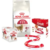 Набор сухого корма Royal Canin Fit 2 кг + влажный корм 12 шт по 85 г + игровой трек в подарок