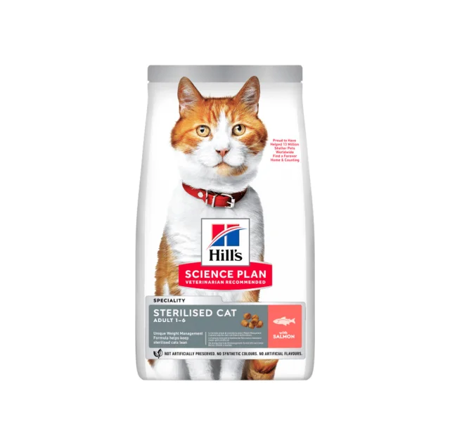 Сухой корм Hill's Science Plan Adult Sterilised Cat Salmon для взрослых стерилизованных кошек, лосось, 3 кг
