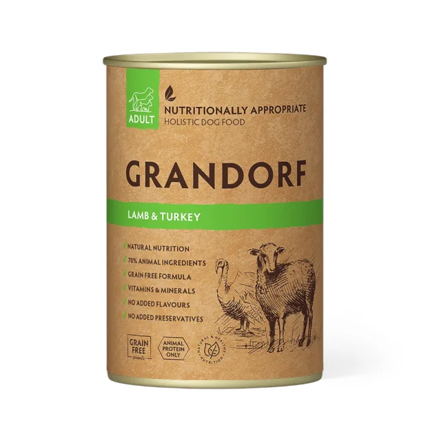 Вологий корм Grandorf Lamb & Turkey для дорослих собак, з ягнятком та індичкою, 400 г