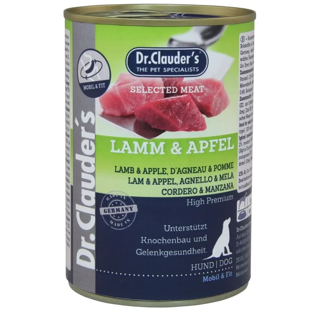 Вологий корм Dr.Clauder’s Selected Meat Lamb & Apple для собак, з ягням та яблуком, 400 г