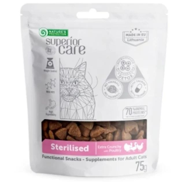Лакомство для кошек Nature's Protection sterilised with poultry for snack, с домашней птицей 75 г