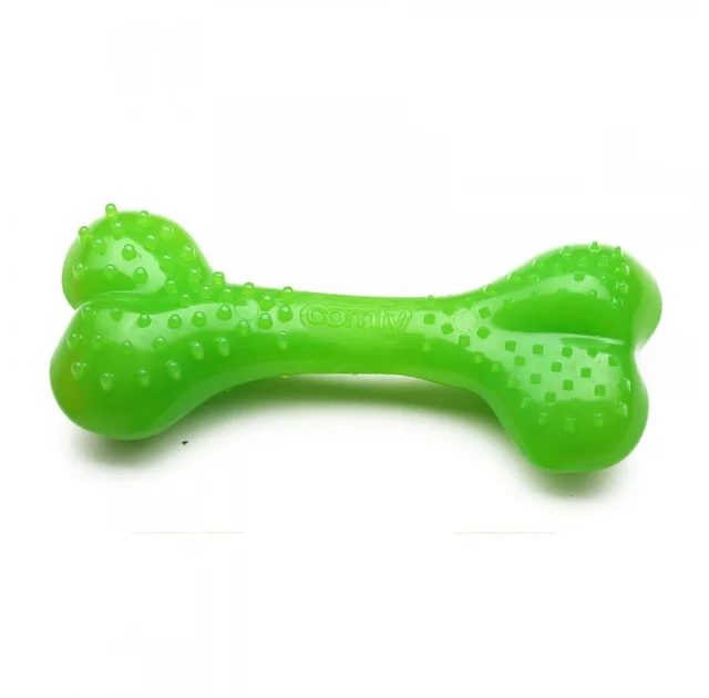 Іграшка Comfy Mint Dental Bone для собак, кістка з виступами, пластикова, зелена, 8.5 см