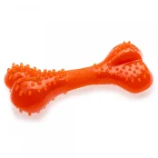 Іграшка Comfy Mint Dental Bone для собак, кістка з виступами, пластикова, поморанчева, 8.5 см