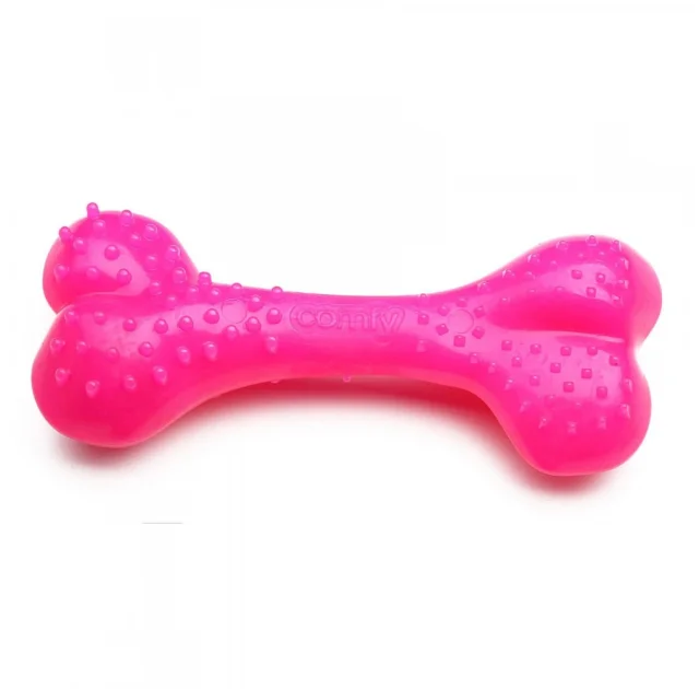 Іграшка Comfy Mint Dental Bone для собак, кістка з виступами, пластикова, рожева, 8.5 см