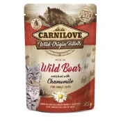 Вологий корм Carnilove Wild Boar для дорослих котів, з кабаном і ромашкою, шматочки в соусі, пауч, 85 г