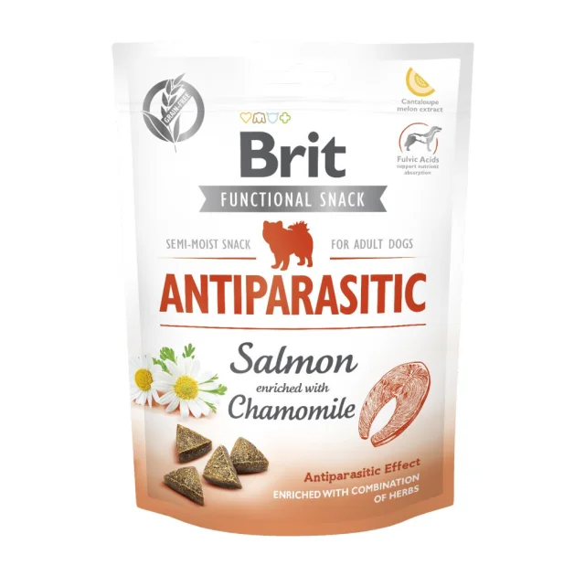 Функциональное лакомство Brit Care Functional Snack Antiparasitic Salmon для собак, с лососем, 150 г