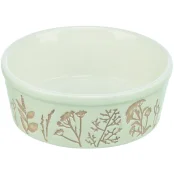 Миска Trixie для собак, с растительным текстурным принтом, керамическая, диаметр 16 см, 0.7 л, бело-коричневая