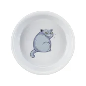 Миска Trixie Ceramic Bowl для котів, керамічна, з принтом, діаметр 13 см, 250 мл, сіра